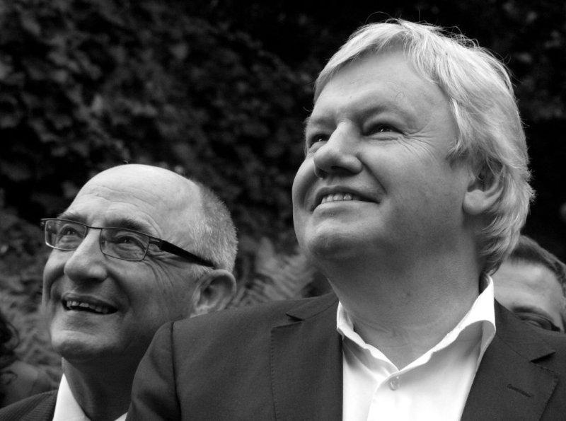 Jean-Marc Gay et Jean-Claude Marcourt, à Liège, le 13 septembre 2012.